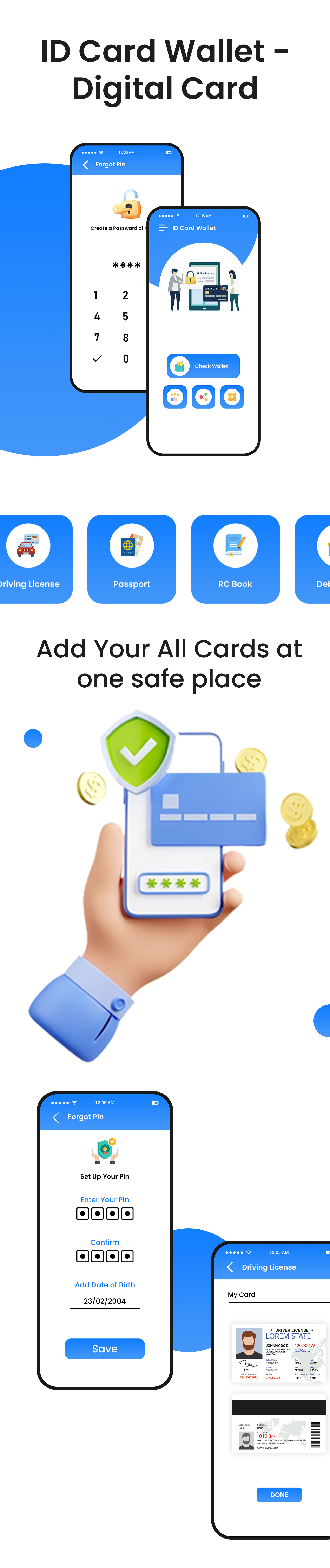 ID Card Wallet - Digital Card Saver - Digital ID Card Holder - ID Card Mobile Wallet - Documents